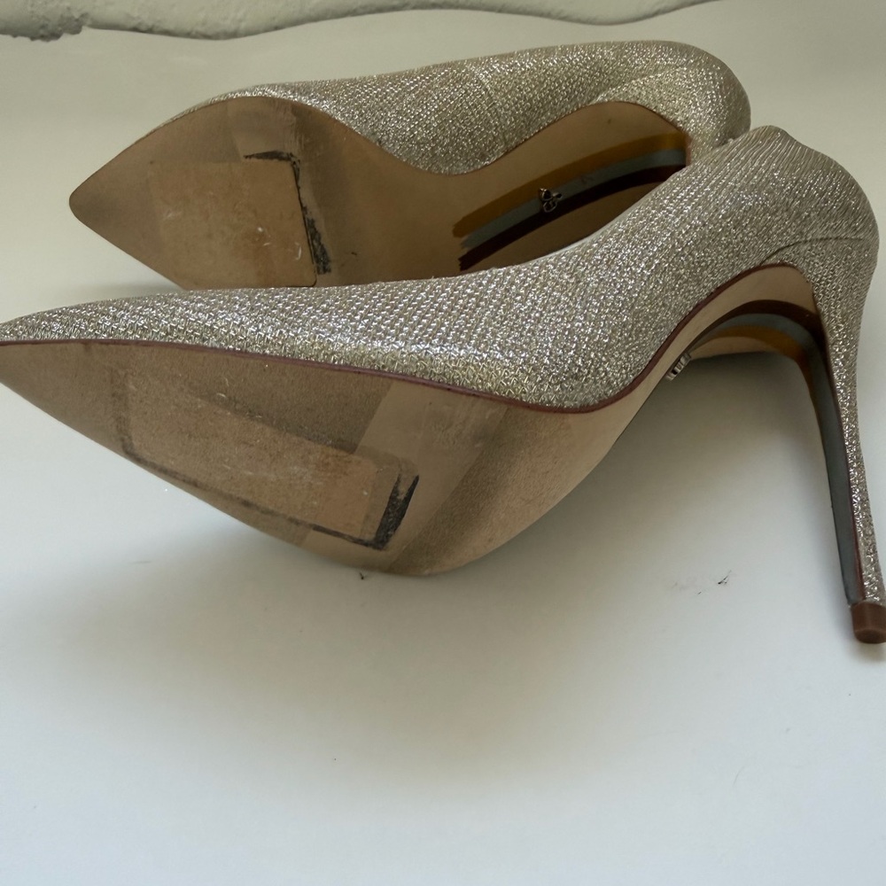 Sam Edelman Glitter Pointed Toe Pumps in Champagne - Picture 10 of 11